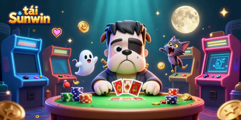 Experience tải Sunwin with our thrilling cartoon scene featuring a unique casino environment.