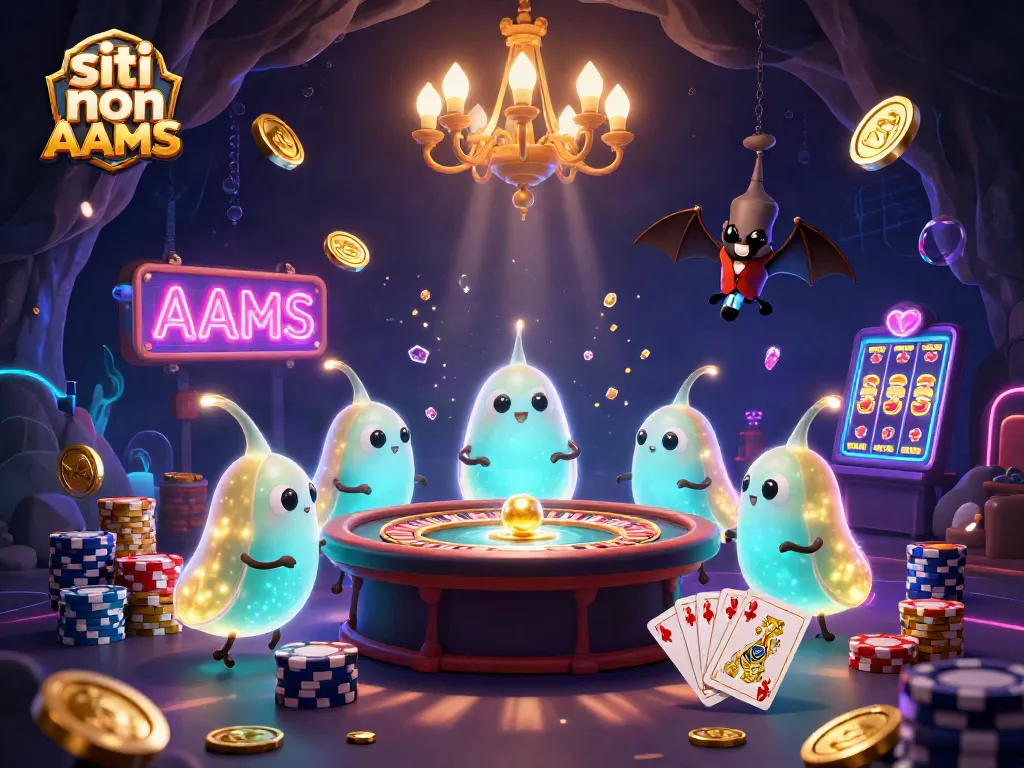 Gioca nei siti non AAMS con questa vivace scena di un casinò illuminato da lucciole.