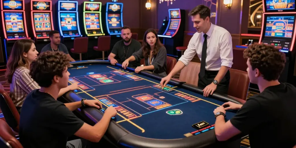 Players enjoying the vibrant atmosphere of net88's digital casino.