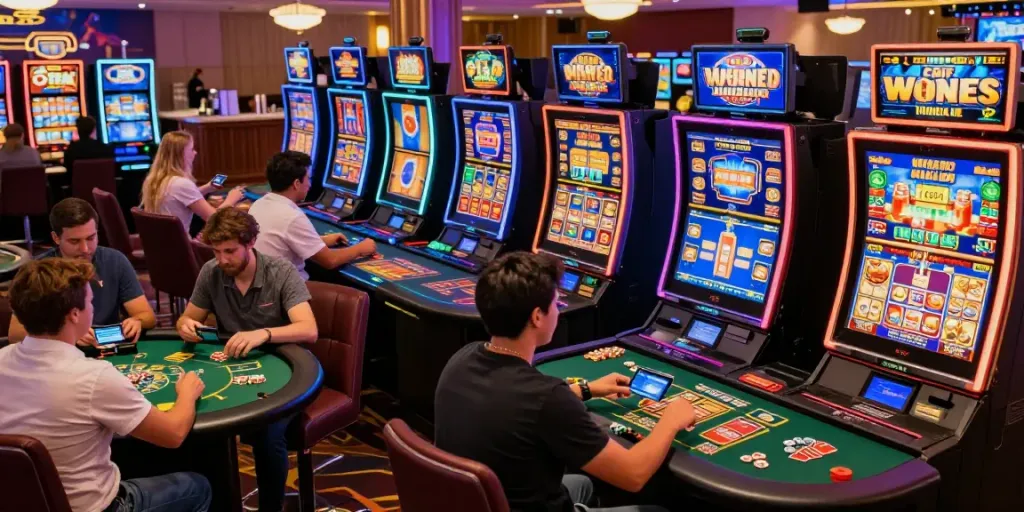 Players enjoying casinos that accept credit card payments while engaging in thrilling games.