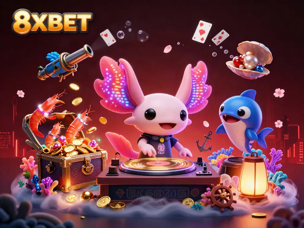 Experience thrill and fun at 8XBET with a vibrant underwater DJ scene and treasure-filled excitement