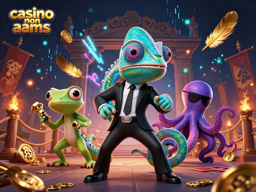 Casino non AAMS con personaggi affascinanti e elementi di gioco nel mondo del gambling.