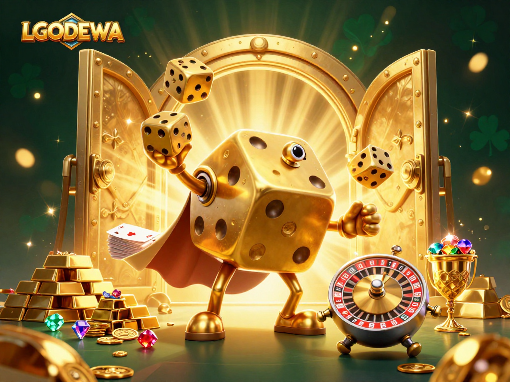 Experience dynamic gaming excitement with LGODEWA's vibrant casino scene featuring iconic symbols.