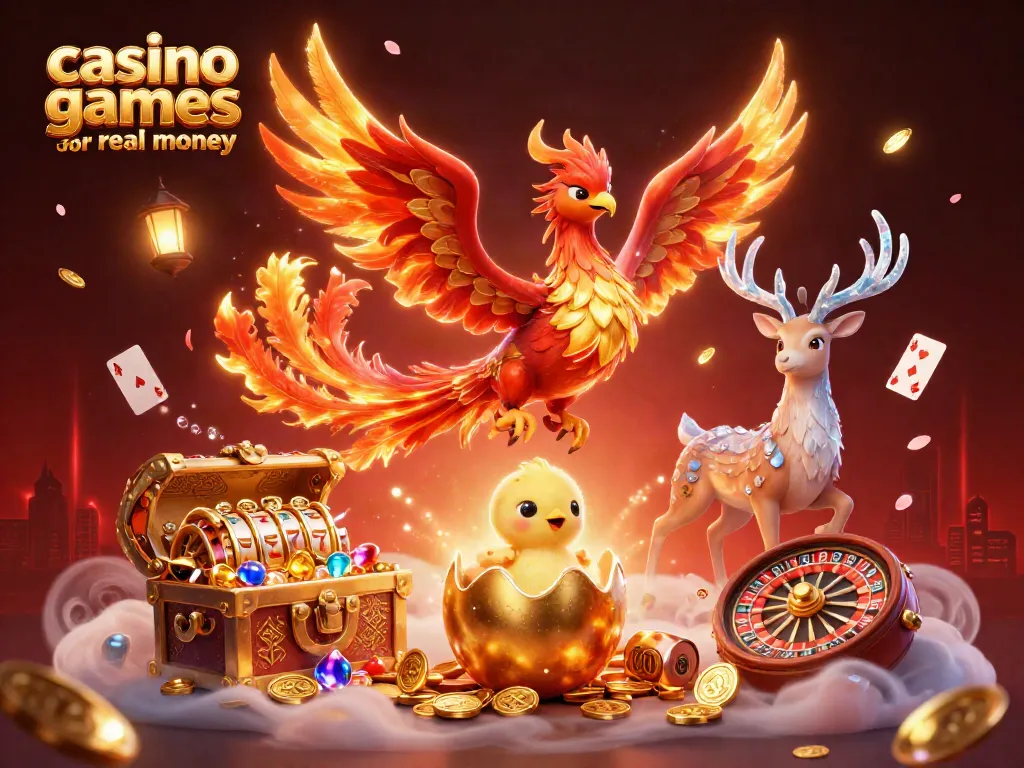 Engage in casino games for real money with vibrant 3D illustrations of slot reels and fantasy elements
