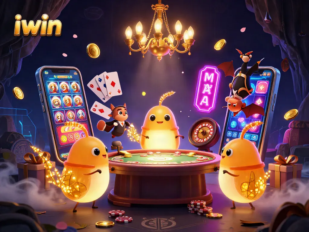 Play thrilling games at iwin's captivating cave casino, illuminated by glowworms.