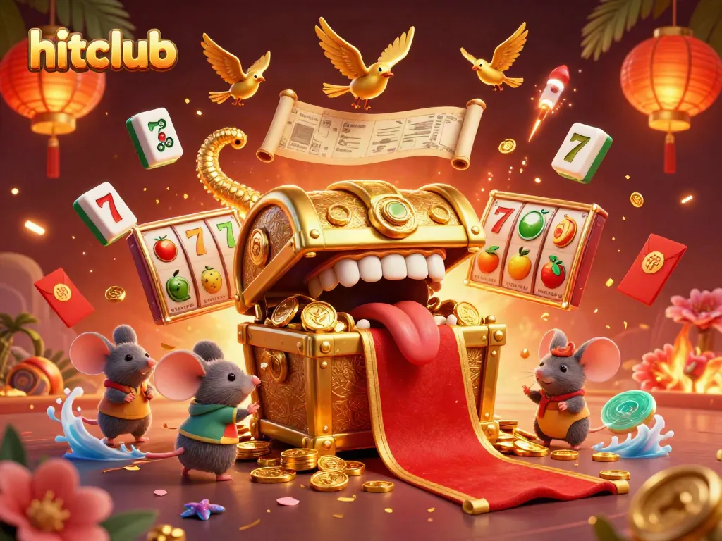Join the excitement at hitclub, featuring captivating treasures and vibrant symbols of chance and luck!