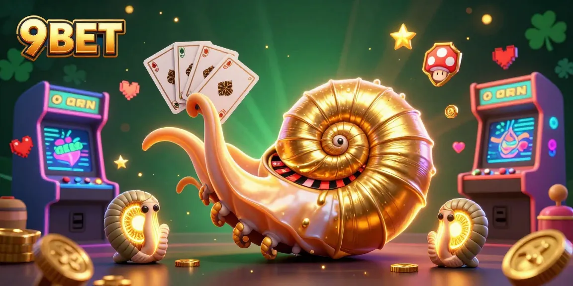 Spin the roulette wheel with 9BET in this vibrant 3D cartoon casino scene full of gaming excitement.