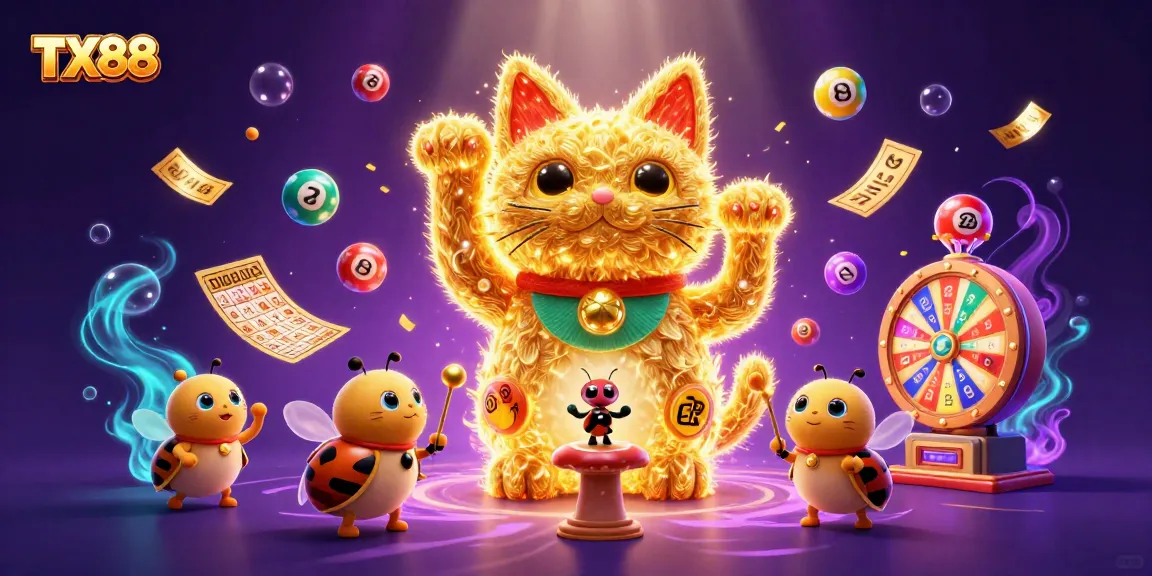 Experience excitement with TX88's vibrant lottery and bingo scene full of dynamic elements.