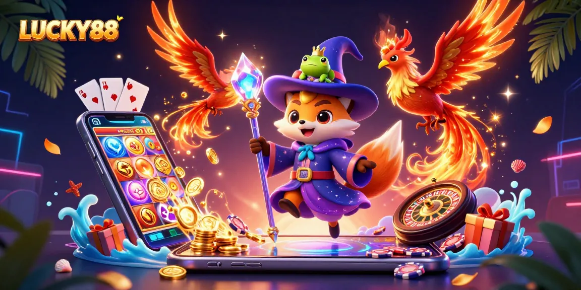LUCKY88 wizard fox and phoenix unite in a vibrant casino adventure